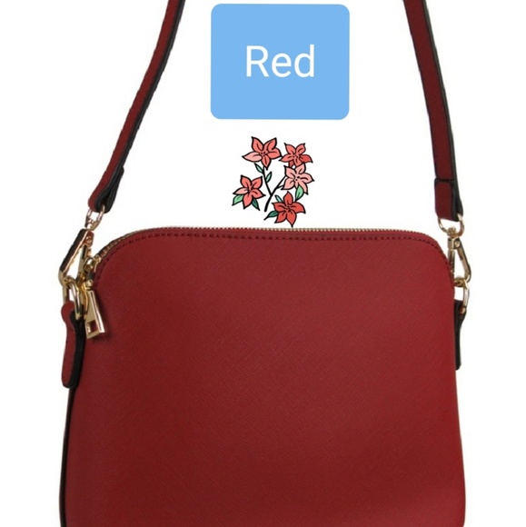 Structured Crossbody Purse,  Removable Strap - RED - Picture 1 of 7